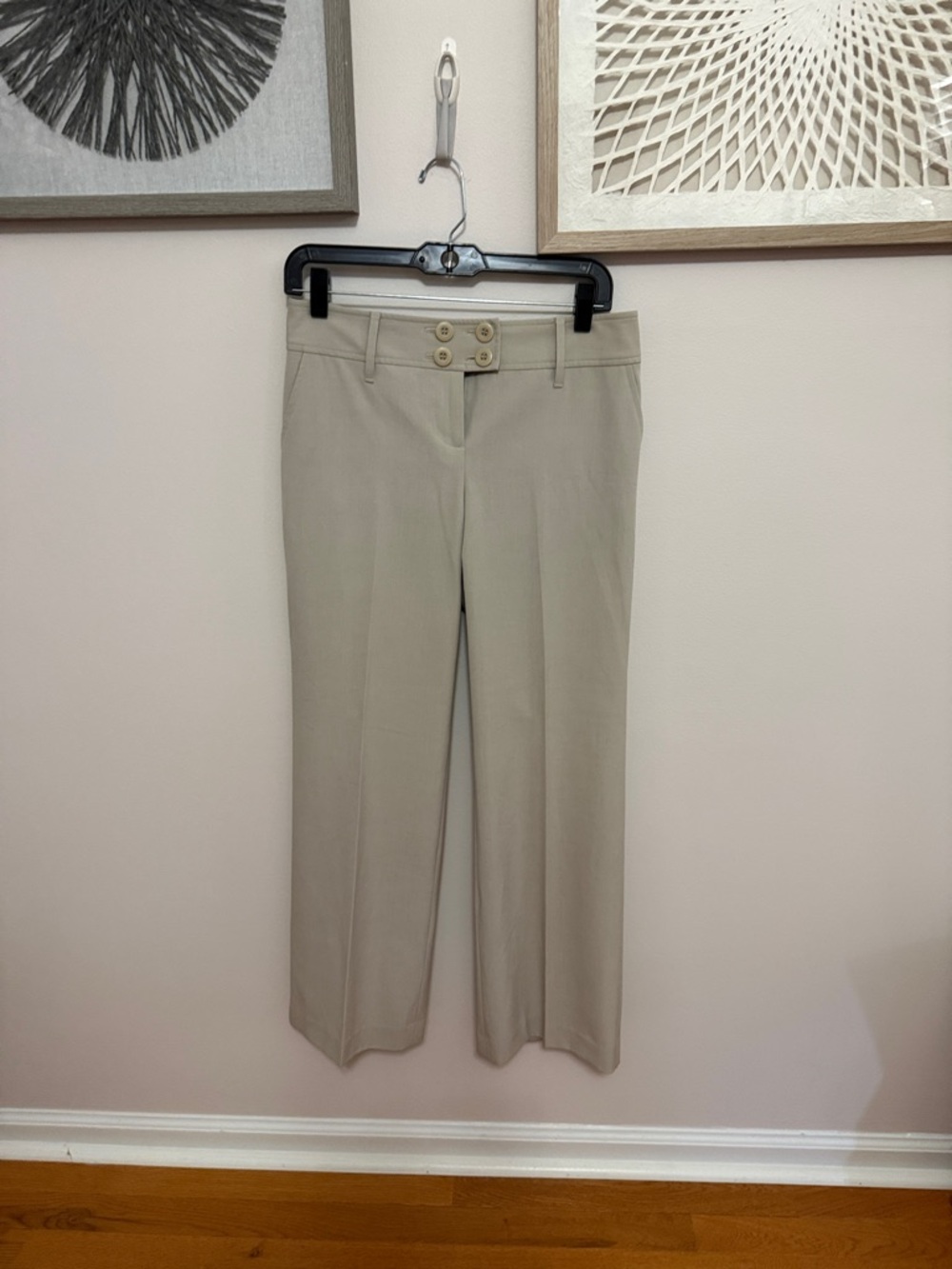 LOFT Petite Light Beige flare Leg Dress Pants